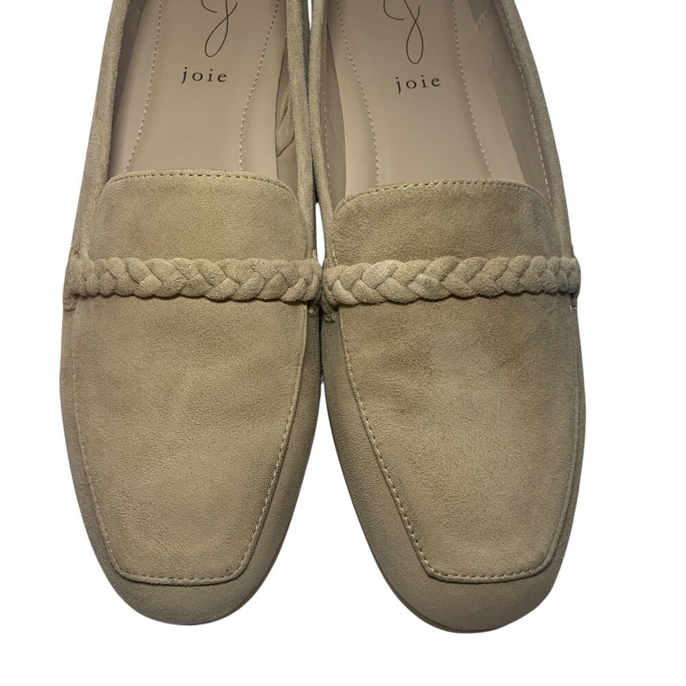 Joie Beige Suede Braided Slip On Loafers Flats Neutral Preppy 9.5 Office